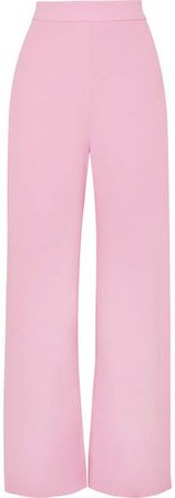 Crepe Wide-leg Pants - Baby pink