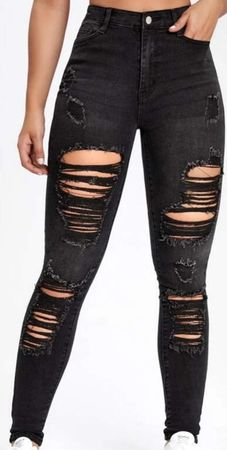 Black SHEIN Ripped Jeans