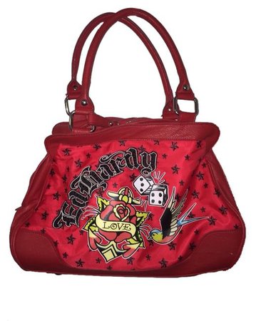 *clipped by @luci-her* Ed Hardy Red Shoulder Bag - Tradesy