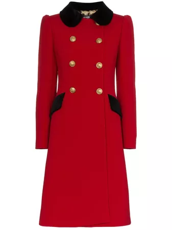 Dolce & Gabbana double-breasted Contrast Collar Wool Blend Coat - Farfetch
