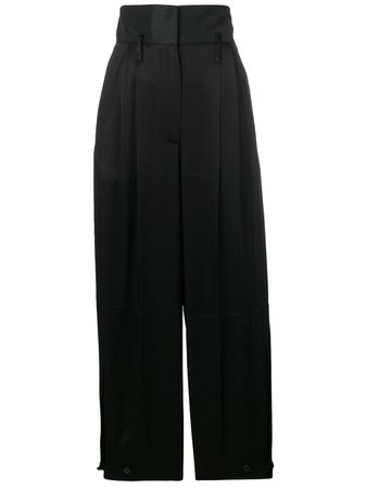 Black Givenchy High-Waisted Satin Trousers | Farfetch.com