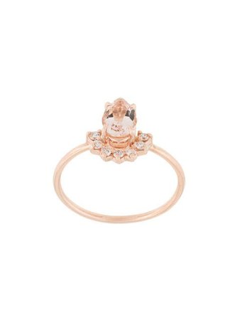 Natalie Marie 14kt rose gold morganite and diamond ring