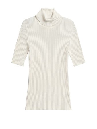 Fitted Turtleneck Sweater Top white | Banana Republic