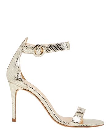 L'Agence Gisele Metallic Sandals In Gold | INTERMIX®
