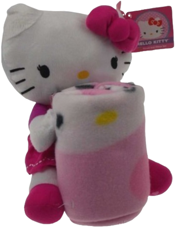 pink hello kitty butterfly blanket and plushy