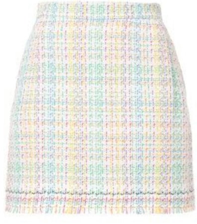 Pastel Tweed Checkered Skirt