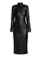 Shop Alice + Olivia Delora Vegan Leather Bodycon Midi Dress | Saks Fifth Avenue