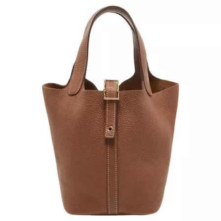 Hermes Gold Togo Leather Picotin Lock 18 Bag For Sale at 1stDibs
