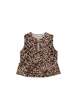 Loose leopard print top with ties - Women's See all | Stradivarius United States