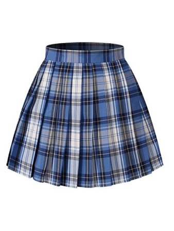 Blue plaid skirt