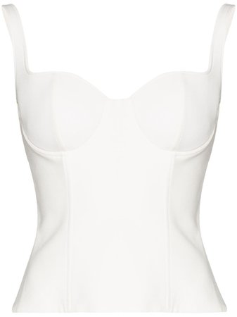 Shop white Alexander McQueen sweetheart-neck corset top with Express Delivery - Farfetch