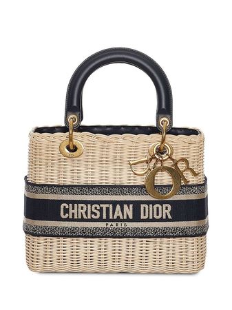 Christian Dior Medium Oblique Lady Dior Wicker Bag - Farfetch