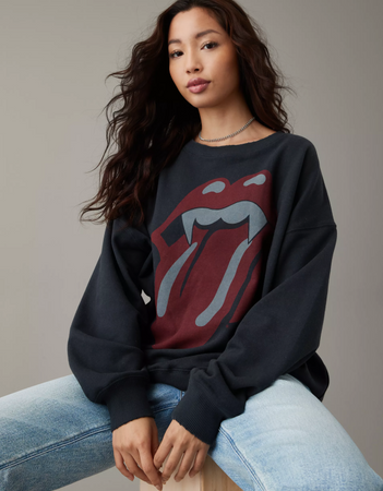 Oversized Halloween Rolling Stones Graphic Sweatshirt and Hoodie - ootheday.