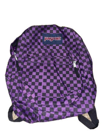 jansport backpack purple/ Black Checkered | eBay