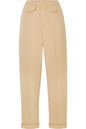 Chloé | Pleated wool-blend twill straight-leg pants | NET-A-PORTER.COM