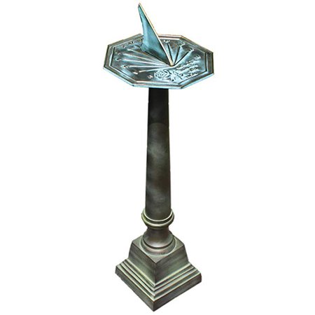 Amazon.com : Rome B28 Aluminum Column Sundial Pedestal, Cast Aluminum with Copper and Light Verdigris Patina Finish, 25-Inch Height : Garden & Outdoor