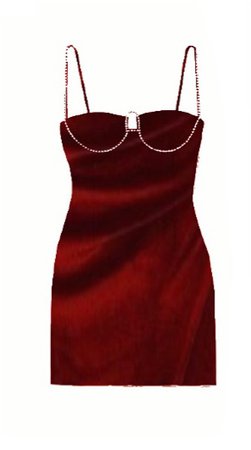 AREA Red Velvet Embellished Dress