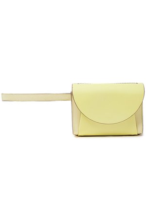 Lime green Two-tone textured-leather belt bag | MARNI