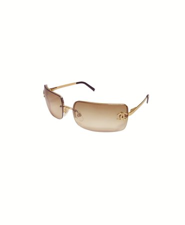 Chanel Gold/Brown Rhinestone Sunglasses — INTO ARCHIVE