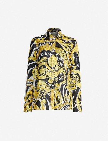 VERSACE - Baroque-print silk shirt | Selfridges.com
