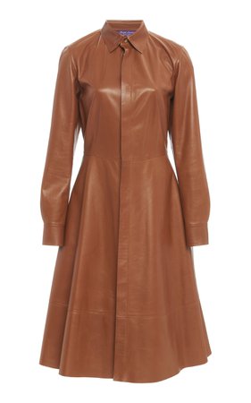 Ralph Lauren Annalise Pleated Leather Dress