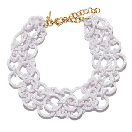 white acetate necklace