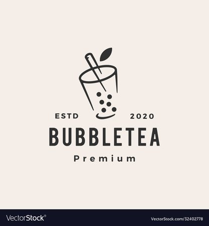 Bubble tea hipster vintage logo icon Royalty Free Vector