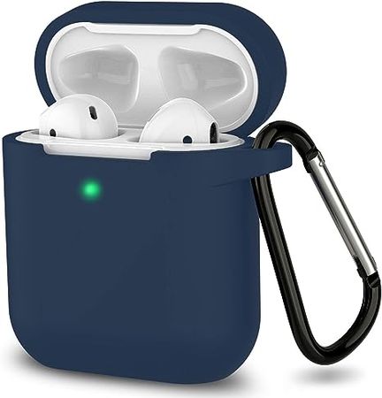 Blue AirPods case with carabiner clip