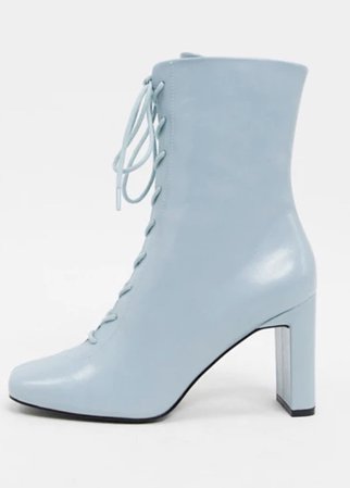 ASOS lace up blue ankle boots