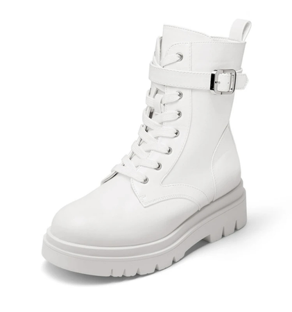 combat boots white