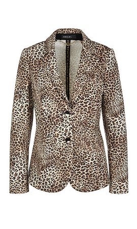 Leopard blazer in neoprene | marc-cain.com/en