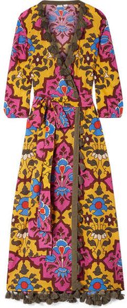 Rhode Resort - Lena Tasseled Printed Cotton-voile Maxi Dress - Pink