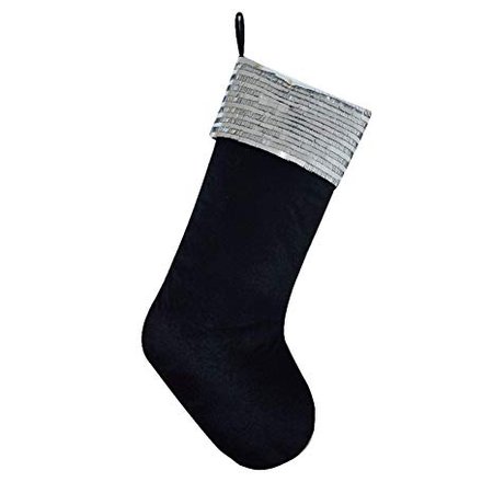 Black and Silver Christmas Stocking 1