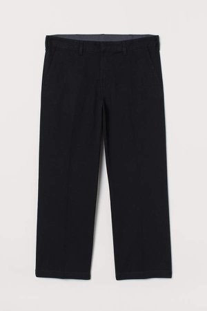 Ankle-length Cotton Chinos - Black