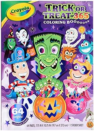 Amazon.com: Crayola Halloween Coloring Book, Trick Or Treat, Gift for Kids, 64 Pages : Toys & Games