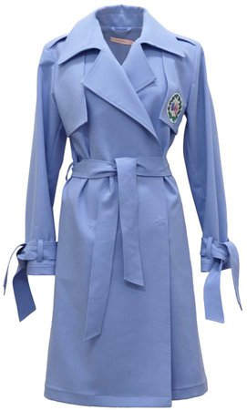 Tomcsanyi - Embroidered Trench Coat Blue