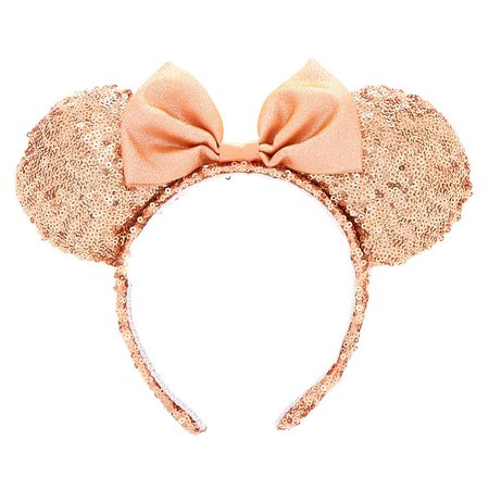 Disney Minnie Mouse Rose Gold Sequined Ears Headband