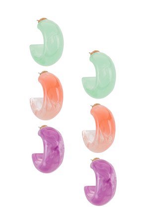 8 Other Reasons Pastel Hoop Earring Pack in Multi | REVOLVE