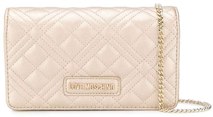 logo quilted clutch