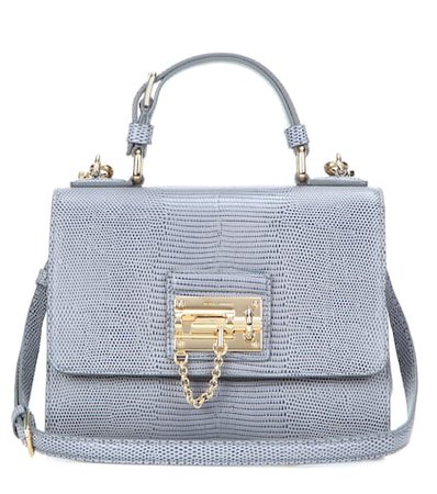 Monica Small embossed leather shoulder bag