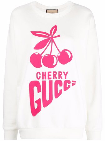 Gucci cherry-motif Oversized Sweatshirt - Farfetch