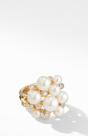 Pearl Cluster Gold Ring