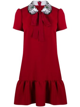 RedValentino Panther Embroidered Mini Dress - Farfetch