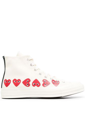 Shop Comme Des Garçons Play x Converse Multi Hearts hi-top sneakers with Express Delivery - FARFETCH