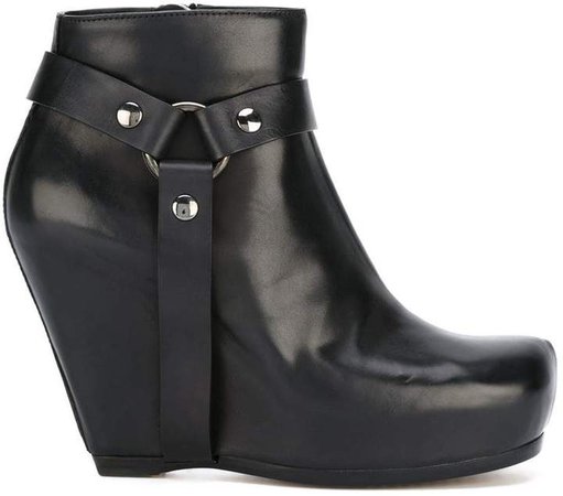 harness wedge ankle boots