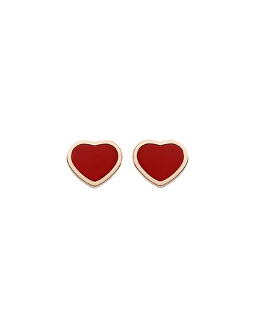 Chopard Happy Hearts Carnelian Stud Earrings