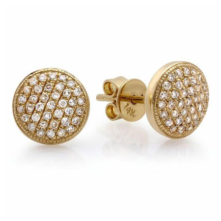 Shylee Rose large domed pave stud earrings in white gold - Buscar con Google