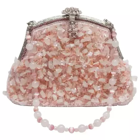 Larisa Barrera Beaded and Stone Pink Evening Bag For Sale at 1stDibs | larisa barrera purse, larisa barrera handbags, pink evening purse