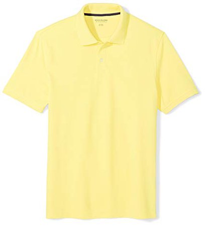 Amazon.com: Amazon Essentials Men's Slim-Fit Cotton Pique Polo Shirt, Yellow, Medium: Clothing