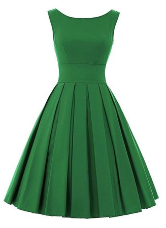 Green pleated dress